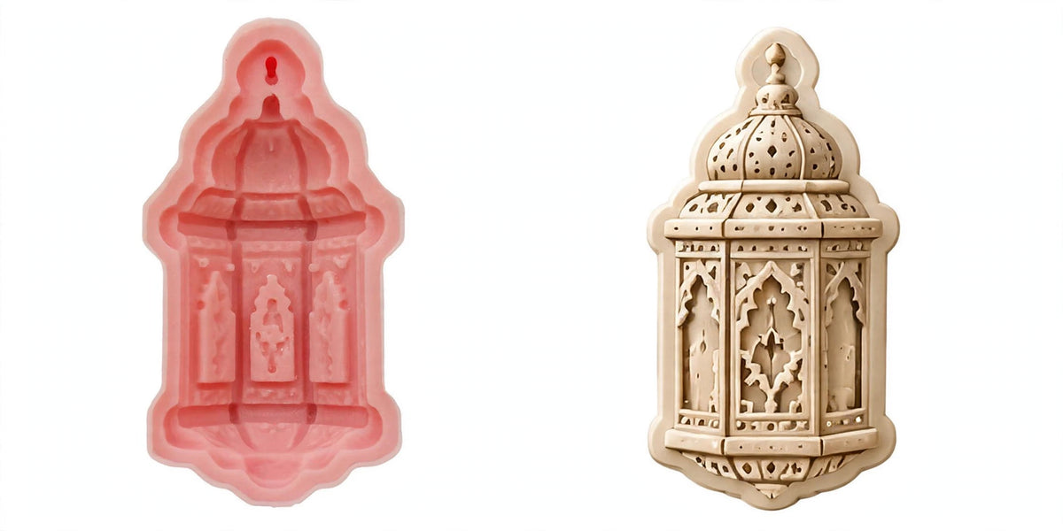 Arabic Islamic Lantern Mould - For Gypsum, Wax And Concret • Decorative Silicone Lantern Mould - Ramadan and Eid Decoration