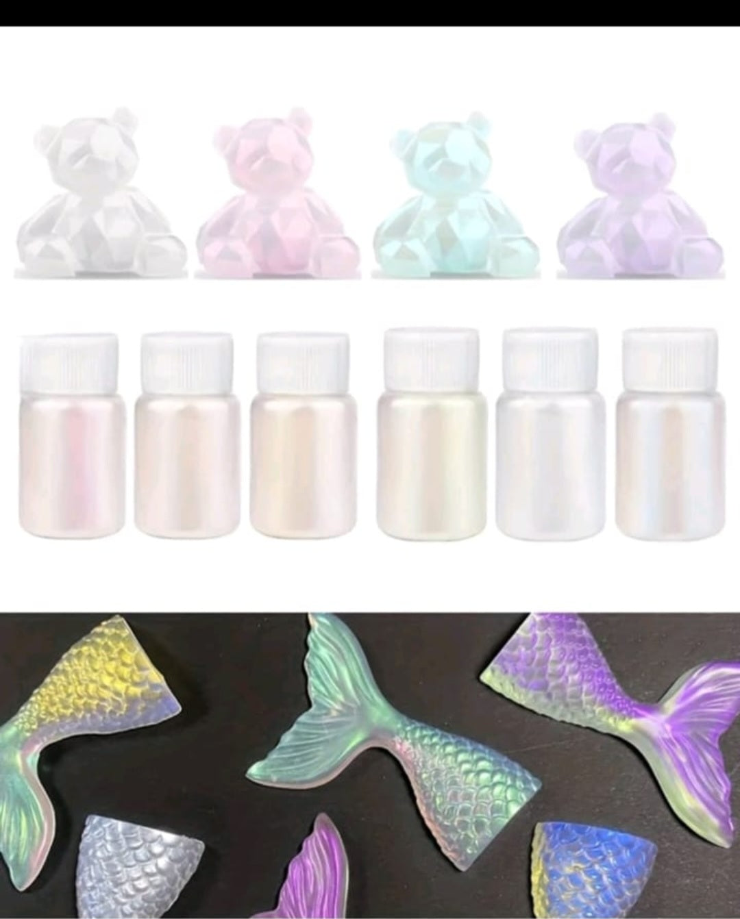 Mica Magical Powder Pigments Pearl Pigments for making jewelry of white pearl powder, refer to pearl powder and moonlight mirror effect, suitable for handicrafts, artwork