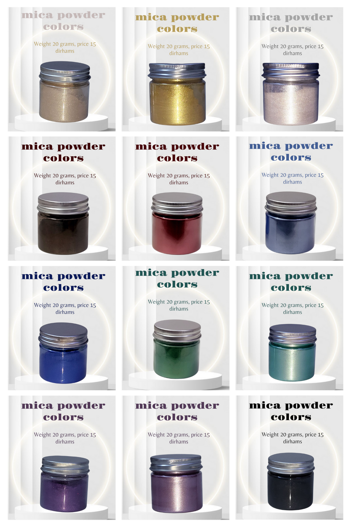 Mica colors for resin, candles, and soap