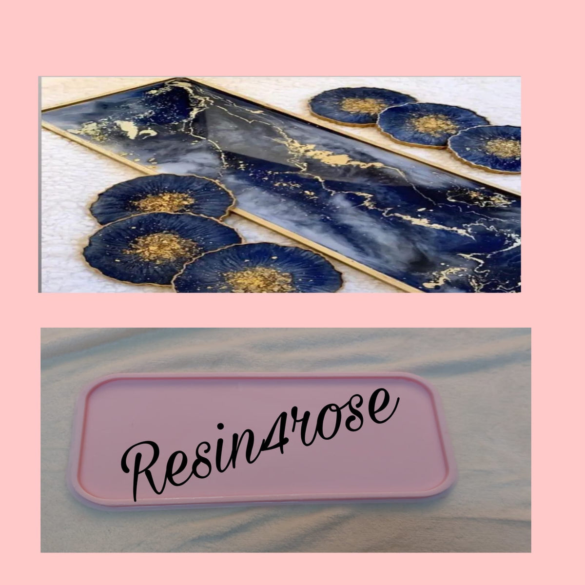 A rectangular silicone mold designed for casting resin or similar crafts. The mold is 30 cm long, 15 cm wide, and 8 mm deep