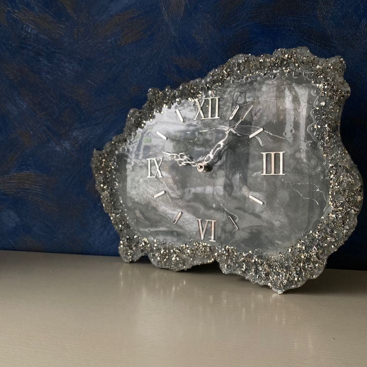Two pieces of organically designed, irregularly shaped wooden bases (geodes), specially prepared for the manufacture of art wall clocks and handicrafts