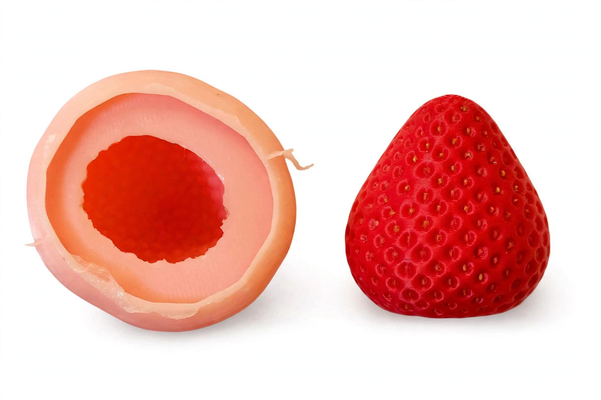 Strawberry shape silicone mould for wax, resin and concrate