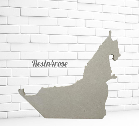 A unique wooden piece, meticulously crafted in the shape of the map of the United Arab Emirates. Used to create clocks or exquisite art sculptures, souvenirs, or wall hangings for national events and celebrations