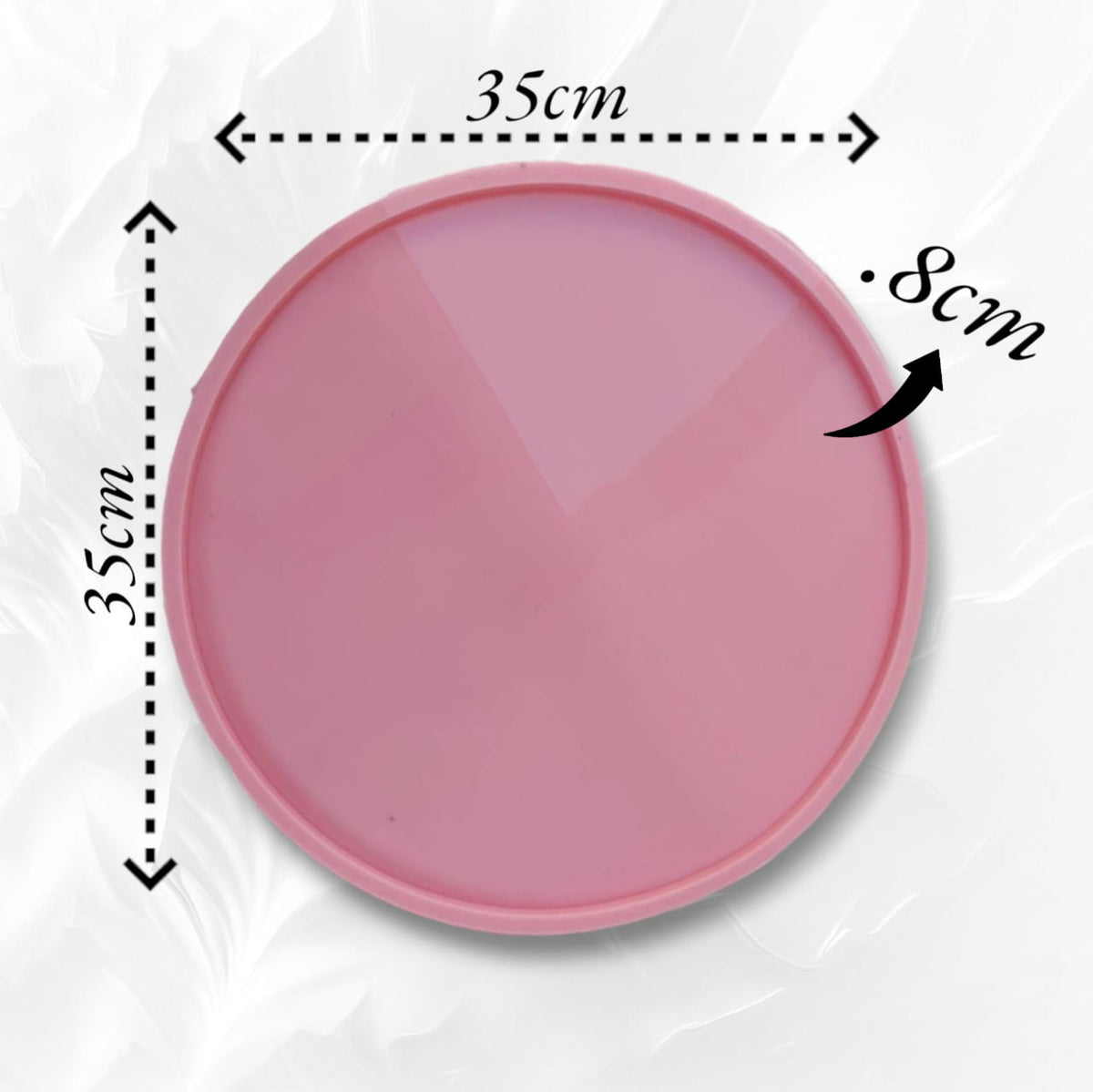 Round silicone mold for making large coasters, small round serving trays, or round art pieces from resin, wax, or ceramic. Available in 3 different sizes.