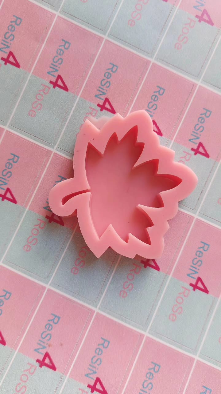 A naturally designed silicone mold that mimics an autumn leaf and is intended for crafts such as casting resin, polymer clay, or wax