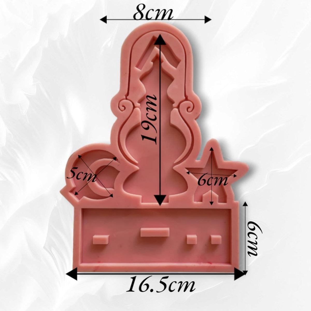 A silicone mold designed for casting resin, plaster, pottery, or art sculptures, with a mounting base; ideal for making souvenirs, designing commemorative plaques, or creating decorative office pieces