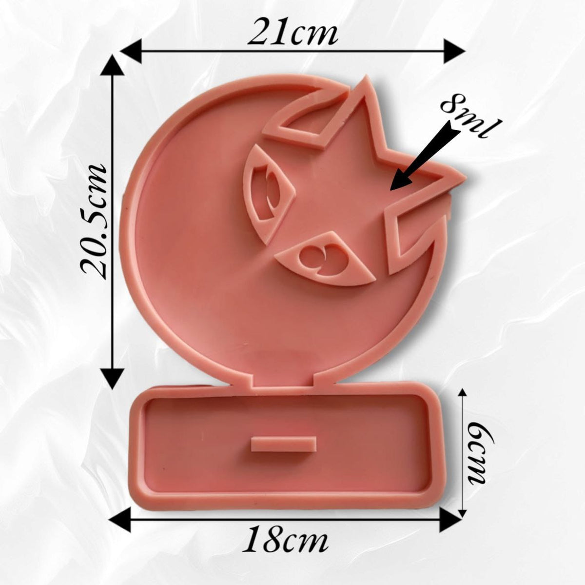A silicone mold designed for casting resin, plaster, pottery, or art sculptures, with a mounting base; ideal for making souvenirs, designing commemorative plaques, or creating decorative office pieces