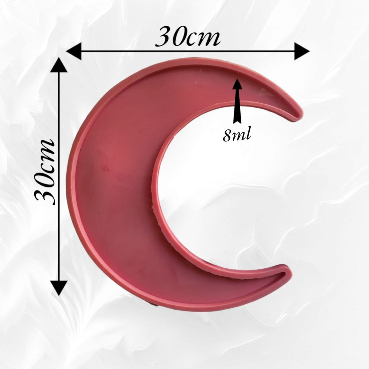قالب سيليكون يحتوي على هلال رمضان، متوفر بأحجام مختلفة، مناسب لصب الراتنج أو الشمع أو الجبس أو الفخار.