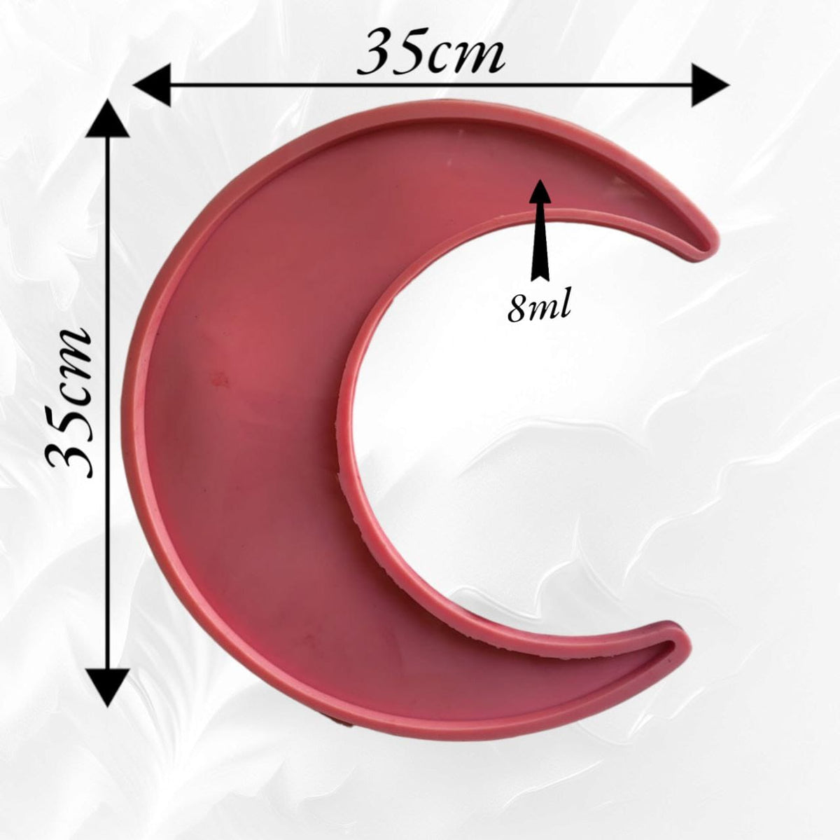 قالب سيليكون يحتوي على هلال رمضان، متوفر بأحجام مختلفة، مناسب لصب الراتنج أو الشمع أو الجبس أو الفخار.