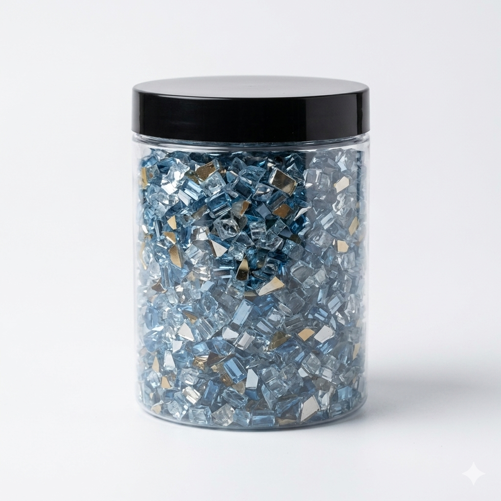Stones and broken glass Crystal blue Glass Cubes - Irregular color for use with epoxy resin templates, handicrafts and art decorations, craft accessories, decorative decorations, art craftsmanship, decorative stones, handicraftship, craft lovers