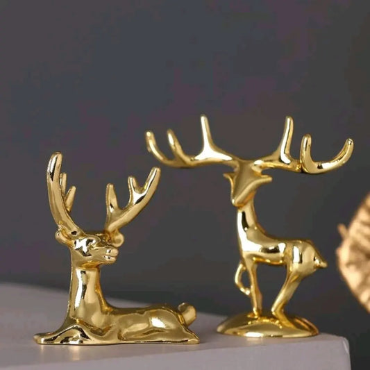 Elegant decorative metal sculptures in the shape of deer or gazelles are art pieces used as home and office decor, or as additions inside the bases of large resin trays, acrylic, or incense burners to give a modern and sophisticated touch to handmade work
