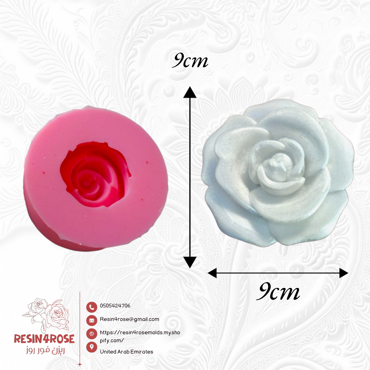 Rose silicone mold Silicone flower mold for making wax, plaster and resin artifacts