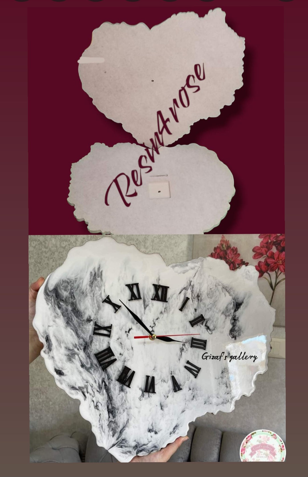 Two pieces of organically designed, irregularly shaped wooden bases (geodes), specially prepared for the manufacture of art wall clocks and handicrafts