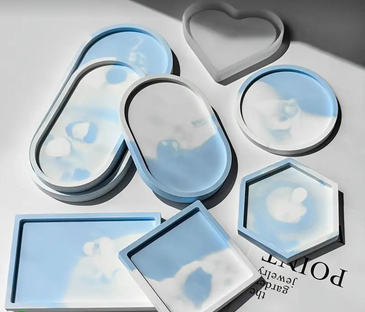 Silicone tray material for resin and concrete