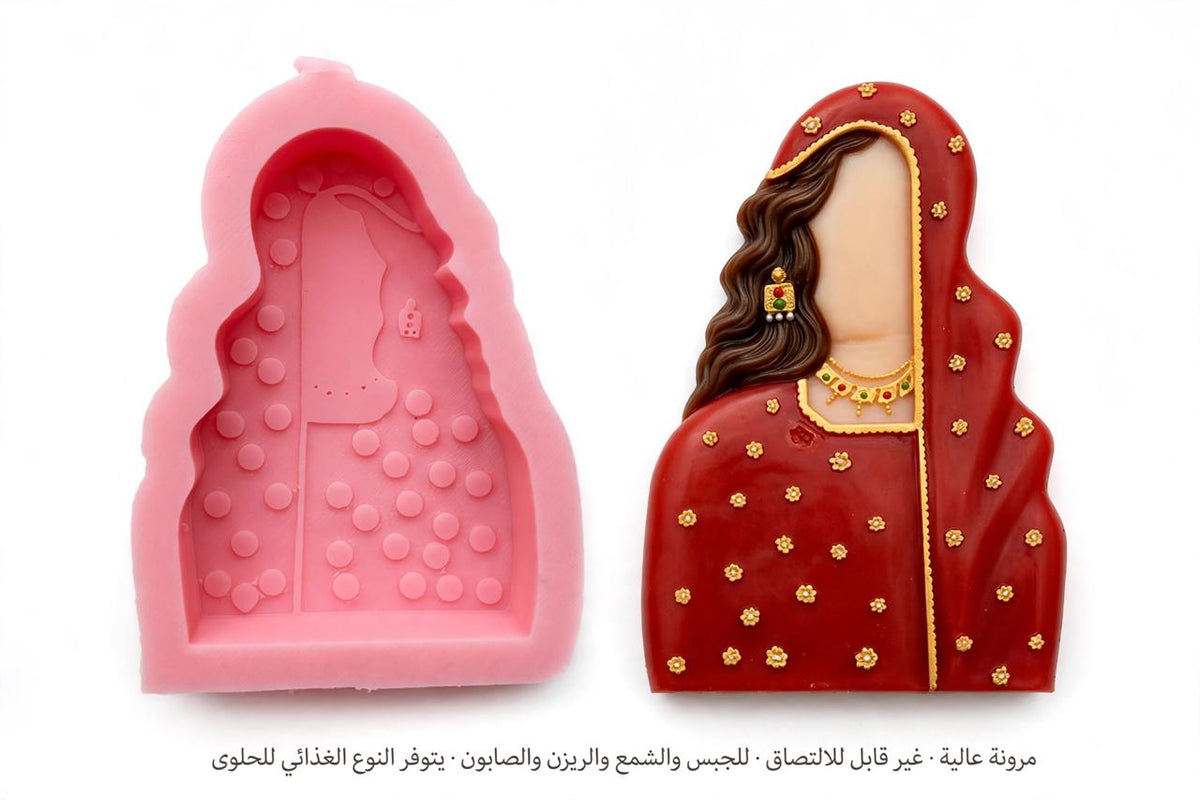 A 3D mold shaped like a woman in traditional attire