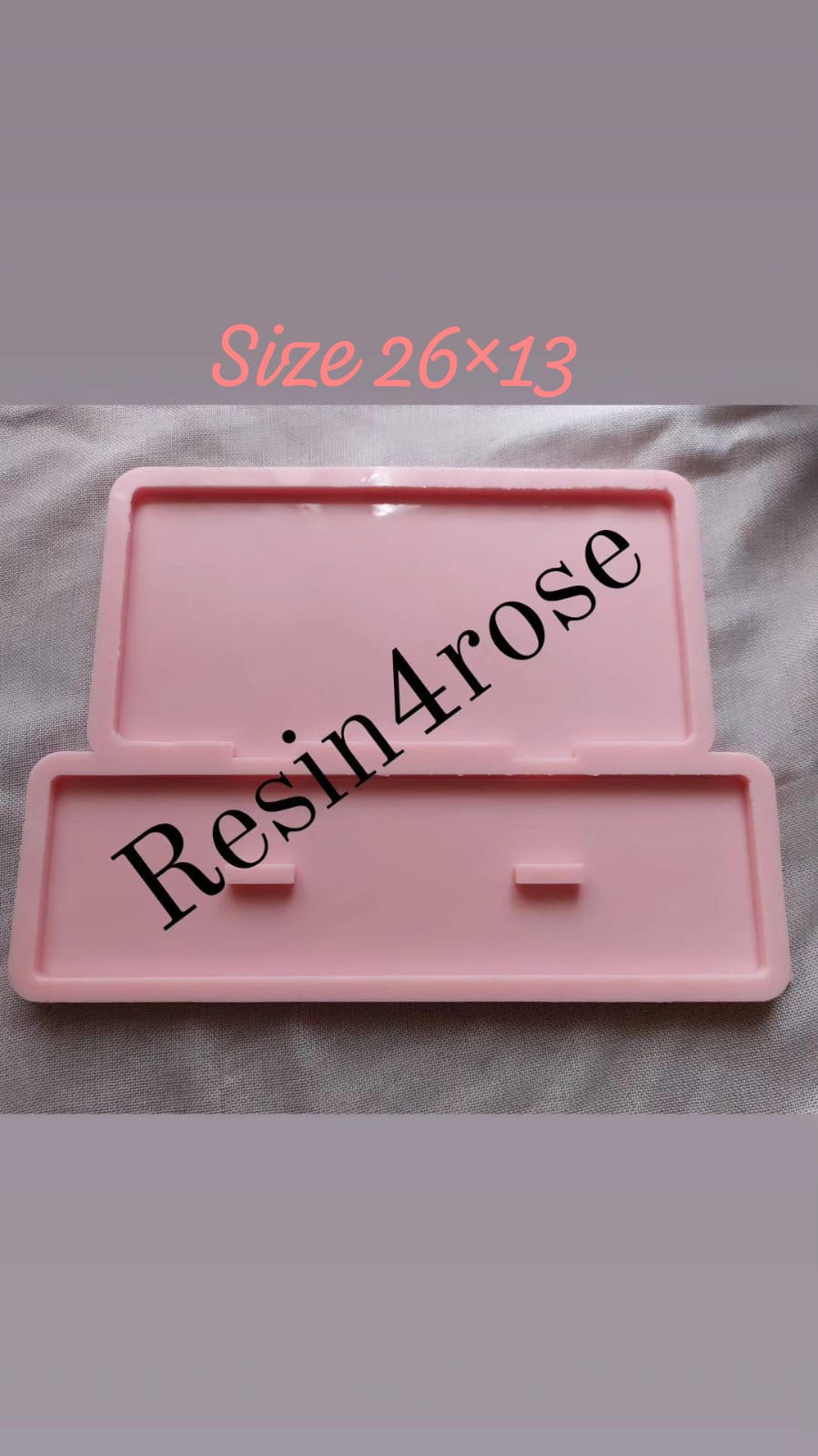 A silicone mold designed for casting art pieces consisting of two parts (base and back panel). It is used to make desk plaques, desk calendars, welcome plaques, decorations, earring organizers, or accessories. Available in two different sizes