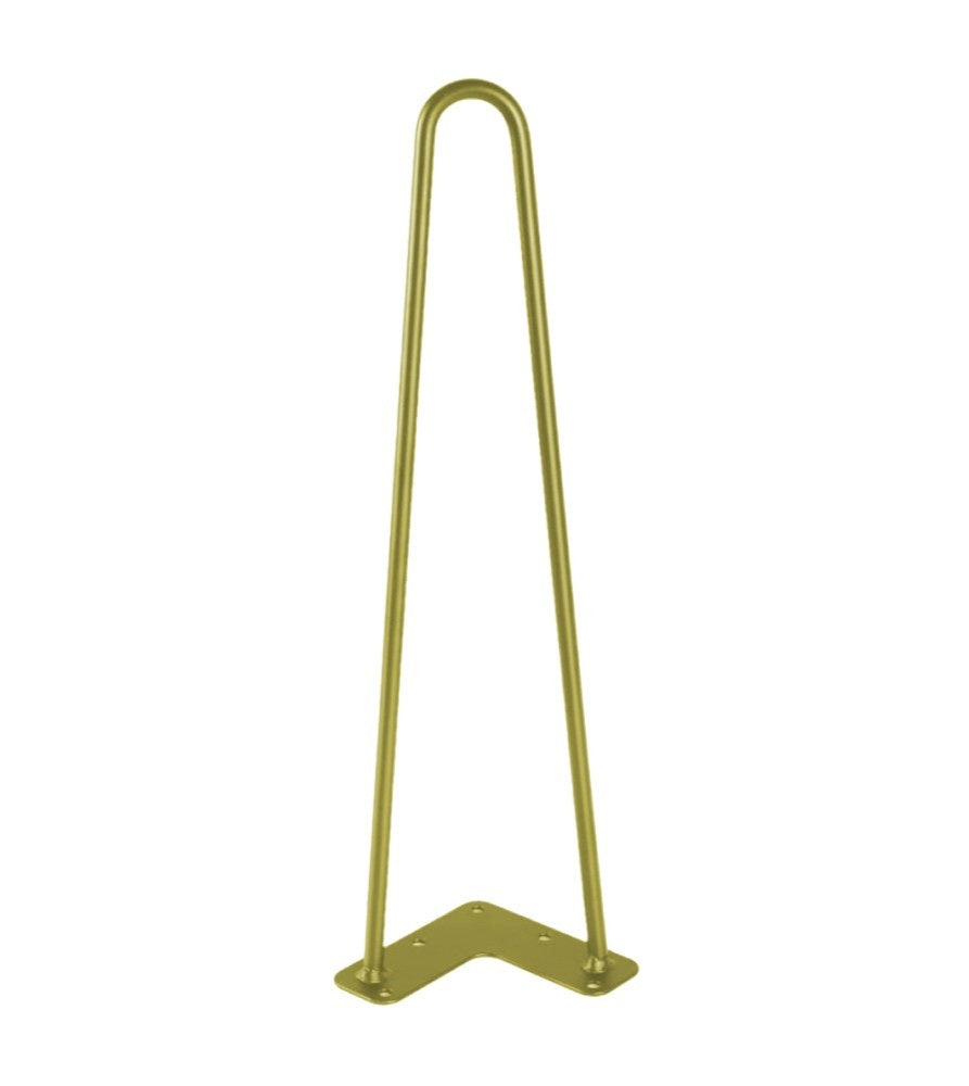 A set of metal legs with the popular and modern "pin" design, widely used to transform wooden surfaces or thick resin panels into tables