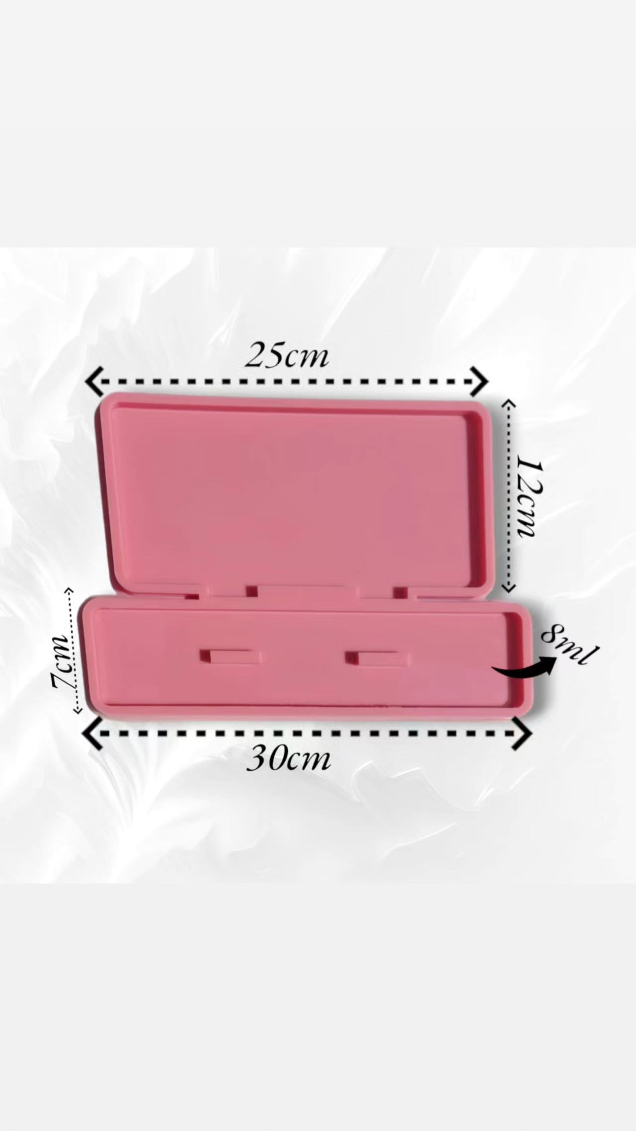 A silicone mold used for making welcome signs, desk plaques, desk calendars, earring organizers, accessories and decorations, nameplates, logos, small picture frames, light bases, or souvenirs. Designed for casting resin, wax, or ceramic
